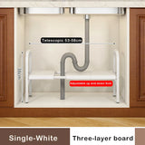 elvesmall  Shelf Under The Sink Flexible Layered Rack Cabinet Organizer Sundries Telescopic Holder Countertop Storage Rack Under Sink Shelf