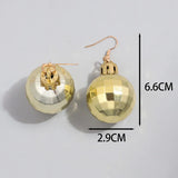 elvesmall Christmas Acrylic Mirror Disco Ball Drop Earring for Women Creative Rock 3D Bulb Dangle Earrings Xmas New Year Jewelry