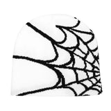 elvesmall Fashion Knitting Spider Web Design Hat for Men Women Pullover Pile Cap Y2k Goth Warm Beanie Hats New Hip-hop Street Cap