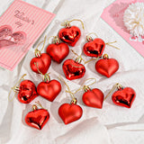 elvesmall 12Pcs/1Set Red Love Heart Pendants Ornament Valentine Day Decoration Anniversary Wedding Party Romantic Gifts Decor Supplies