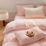 elvesmall luxury Artificial snow Rabbit fleece Winter Spring Bedding Set queen Warm Duvet Cover Set with Sheets high end king size bed set
