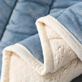 elvesmall  Coral Fleece Autumn Winter Warm Blankets for Bed 3 Layers Thicken Flannel Blanket Quilt Soft Comfortable Warmth Quilts Washable