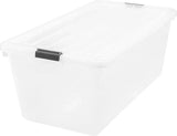 elvesmall  USA 91 Quart Buckle Down Storage Box, Clear