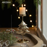 elvesmall Christmas Golden Wrought Iron Candlestick Star Elk Christmas Tree Candle Holder Merry Christmas New Year Table Decoration