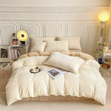 elvesmall  Luxury jacquard velvet Bed linen winter Bedding set Microfiber Duvet cover Quilt bed cover full set bed sheets set pillow cover