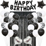 elvesmall 39pcs Rose Gold Birthday Balloons Party Decoration Happy Birthday Letter Balloon Rain Silk Curtain Background Baby Shower Decor