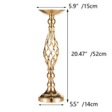 elvesmall  Gold/Silver Wedding Candle Holders Decor Table Centerpiece Pillar Flower Vase Rack Stand Road Lead Floral Bouquet Party Supplies