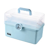 elvesmall 3 Layer Portable First Aid Kit Storage Box Plastic Multi-Functional Family Emergency Kit Box with Handle Medicine Chest
