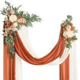 elvesmall Wedding Arch Chiffon Wrinkle Resistant Fabric Outdoor Lawn Wedding Decoration Ceremony Decoration Valance Birthday Party Valance