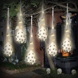 elvesmall  Halloween Decoration Hanging Light Up Spider Egg Sacs Outdoor Decoration Glowing Spider Web Egg Indoor Lighted Gift for Party
