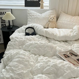 elvesmall Minimalist seersucker Duvet Cover Nordic Bedding Double Bed Modern Bedding Set Skin Friendly Down Duvet Cover Bed Decoration