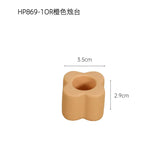 elvesmall Ceramic Candle Holder Pillar Candlesticks Holder for Centerpieces Wedding Decorations Flower Shape Minimal Candle Stick Holder