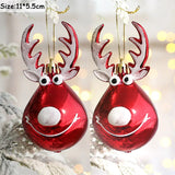 elvesmall 2pcs Elk Christmas Ball Ornaments Xmas Tree Hanging Pendants Christmas Holiday Party Decorations New Year Gift Supplies Navidad