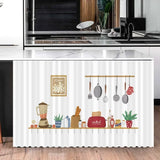 elvesmall Cabinet Kitchen Curtain Dustproof Cupboard Wardrobe Cover Durable Self-Adhesive Cabinet Curtain Wardrobes Bookcases cortinas