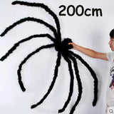 elvesmall  30cm/125cm/150cm/200cm 1PC Halloween Hanging Decoration Horror Giant Spider House Haunted Outdoor Yard Halloween Plush Spider