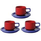 elvesmall  -  3 Sets Coffee Cups Set Ceramic Cups and Saucers Set Family Tea Cup Set Cups and Mugs Drinkware  British Coffee Cups