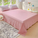 elvesmall Pastoral Girls Flower Bedding Sets, Washed Cotton Bed Linens, Soft Quilt Cover Sheet Set, Simple Bedspread, Home Textiles