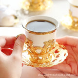 elvesmall  -  Low cup European style gold rim set cup six cup six plated coffee cup set gift box