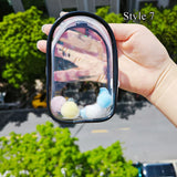 elvesmall Jewelry Organizer Transparent Storage Box Pouch Mystery Box Keychain Bag Storage Case Thicken Wallet Cute Doll Bag Organization