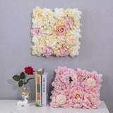 elvesmall Artificial Silk Flowers Wall Panels 3D Rose Flower Art Wall Backdrop DIY Wedding Party Bridal Shower Background Home Decoration