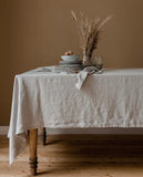 elvesmall 100% Stone-washed Linen Solid Color Table Cover,Natural Fabric Tablecloth,for Kitchen Dining Room Party Holiday Tabletop Decor