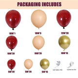 elvesmall 136Pcs Burgundy Balloon Garland Arch Kit Blush Metallic Gold Latex Balloons for Wedding Bachelorette Bridal Birthday Decoration