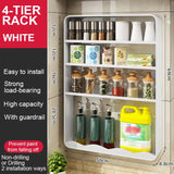 elvesmall  Kitchen Organizer Rack Wall Mounted Storage Container Rack Seasoning Bottle Holder Spice Jars Utensils Household Layered Shelves