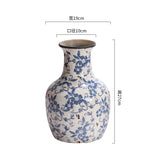 elvesmall Blue and White Porcelain Vases Flower Arrangements Living Room Decorations Chinese Style Ceramic Home Decoration Retro Porcelain