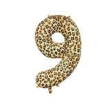 elvesmall  1Pcs 32 Inch Cheetah Leopard Print Digital Aluminum Film Balloon 1-9 digital Balloon Kids Jungle Safari Birthday Party Decoratio
