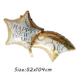 elvesmall 2025 Happy New Year Balloons Banner Rose Gold Number Letter Aluminum Foil Balloon Christmas New Year Eve Party Decor Balls Suppl