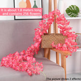 elvesmall  180Cm Artificial Flowers Sakura Vine Wedding Supplies Outdoor Garden Rose Arch Home Decor Wall Hanging Fake Flower Decoration