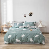 elvesmall Floral Print Brushed Home Bedding Set Simple Fresh Comfortable Duvet Cover Set with Sheet Comforter Covers Pillowcases Bed Linen