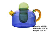 elvesmall Colorful Glass Teapot Mug With Handle High Borosilicate Heat-resistant Boil Water Tea Sets  Kettle  Water Cup Bottle