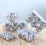 elvesmall 6pcs New Mini Mirror Disco Ball Stage Light Reflective Rotating Bright Silver Glass Ball Wedding Party Christmas Home Ktv Decor