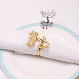 elvesmall 2/4/6pcs Christmas Elk Napkin Rings Buckle Gold Silver Alloy Deer Napkin Holder for Christmas Wedding Party Dinner Table Decor