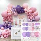 elvesmall Macaron Butterfly Balloon Garland Arch Kit Birthday Party Decor Kids Baby Shower Girl Latex Ballon Chain Wedding Party Supplies