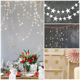 elvesmall 4M Bright Gold Silver Paper Garland Star String Banners Wedding Banner for Party Home Wall Hanging Decoration Baby Shower Favors