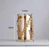 elvesmall Metal Glassflower Vase Golden Hollow Frame Hydroponic Flower Arrangement Home Decoration Multifunctional Candle Holder