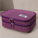 elvesmall 3 Tier Portable Wire USB Line Holder Bag Travel Power Bank Earphone Line Organizer Box Mouse Charging Line Storage Ziplock Bag