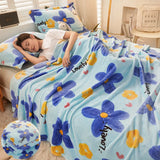 elvesmall Girls Cartoon Strawberry Flannel Blanket Warm Bedspread Sheet Fuzzy Soft Fleece Plush Blankets For Bed Sofa Nap Shawl Blankets
