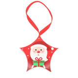 elvesmall 8pcs Star Shape Christmas Candy Box DIY Paper Treat Gift Boxes with Ribbon Merry Christmas Boxes Bag for Home New Year Navidad