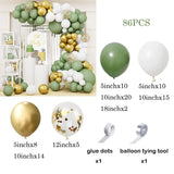 elvesmall Retro Avocado Green Balloons Garland Kit Arch Baby Shower Decor Sand White Balloon Arch Birthday Party Decoration Latex Globos