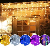 elvesmall  5M Outdoor Waterproof Christmas Garland Curtain String Lights Droop 0.4-0.6m Christmas Lights Outdoor Eaves Garden Lights Decor