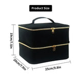 elvesmall Storage Double-Layer Nail Tools Nail Polish Carrying Case Nail Organizers and and Dryer Case Holds 30 Various Size Bottles