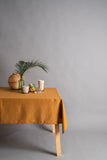 elvesmall 100% Stone-washed Linen Solid Color Table Cover,Natural Fabric Tablecloth,for Kitchen Dining Room Party Holiday Tabletop Decor