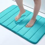 elvesmall Absorbent Bathroom Bath Mat Non-Slip Shower Rug Soft Memory Foam Kitchen Floor Carpet Coral Velvet Pad Home Decoration