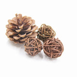elvesmall 10PCS 3/4/5CM Round Shape Mutil Colors Rattan Ball Sepak Takraw For Christmas Birthday Party & Home Wedding Party Decoration
