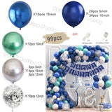 elvesmall Macaron Blue Balloon Garland Arch Kit Birthday Wedding Party White Grey Latex Gender Reveal Baby Shower Decoration Balloons