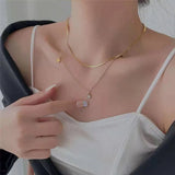 elvesmall 316L Stainless Steel Multilayer Chain Star Charm Necklace Bracelet For Women New Trend Jewelry Set Girls Party Gifts