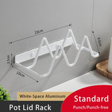 elvesmall  Kitchen Cutting Board Holder Rack Solid Pot Lid Cover Stand Adhesive Storage Rack Pan Cover Organizer Racks Sponge Plate Holders